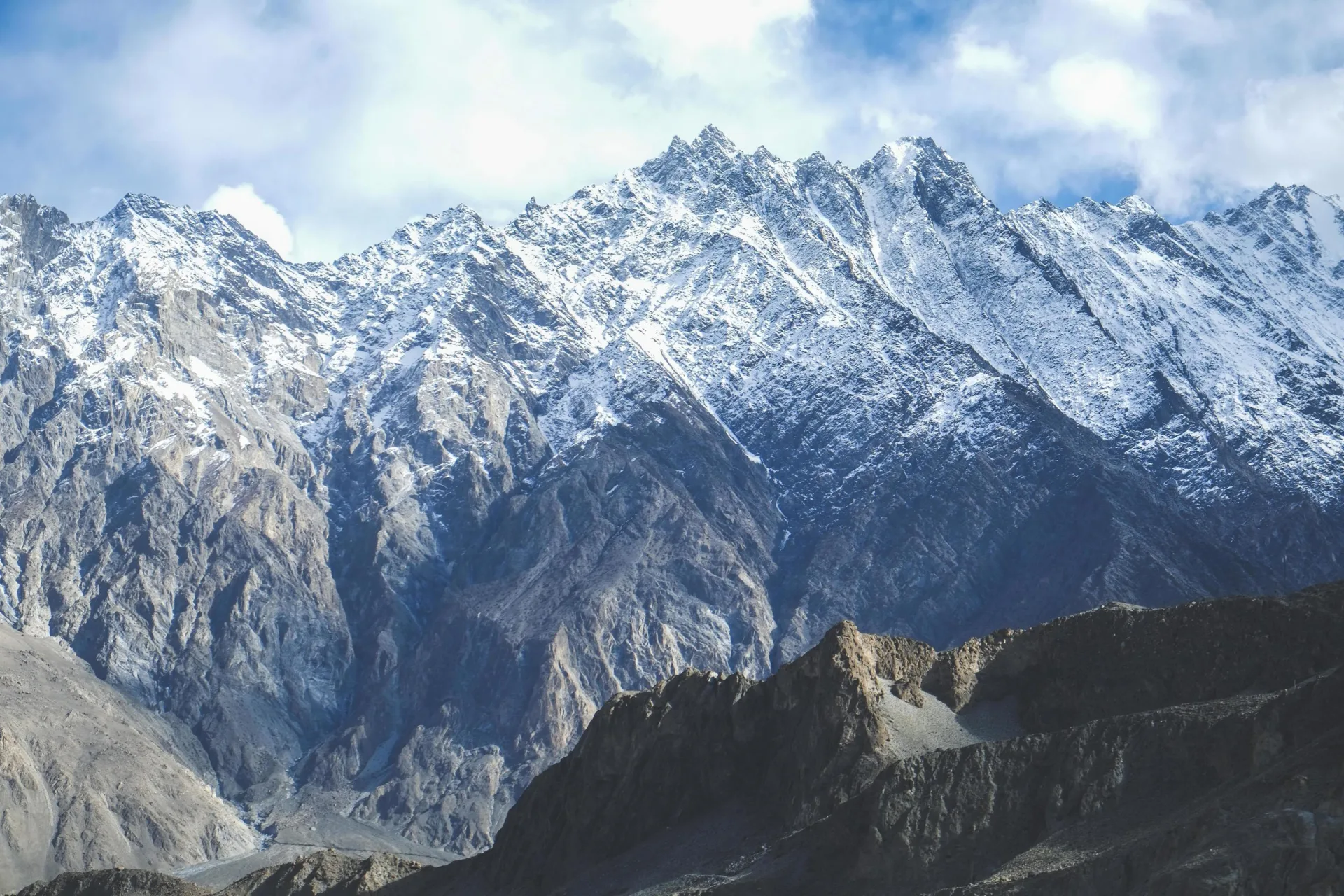 Snow-capped peaks along the route to Muztagh Ata