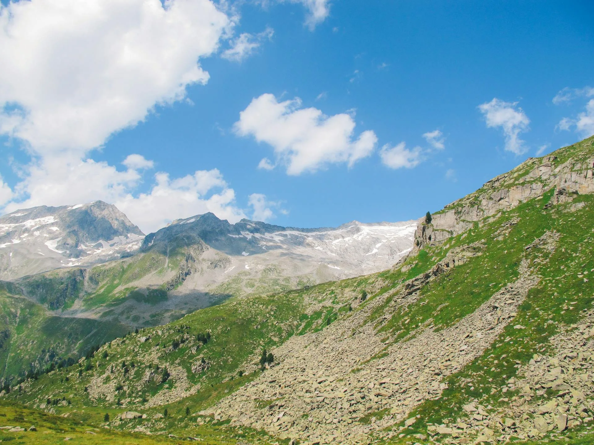 Valley snow mountains