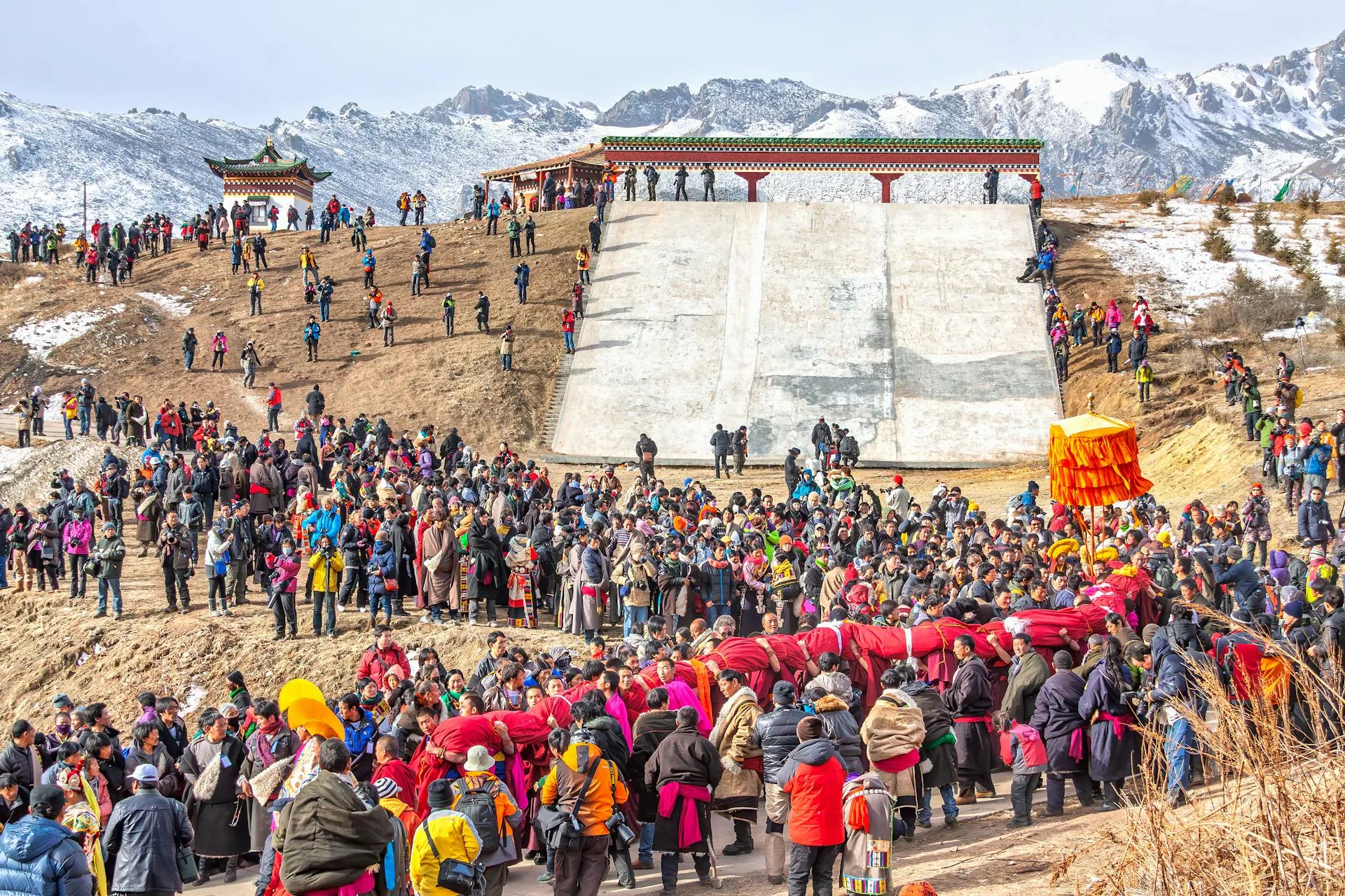 Mountain festival gathering