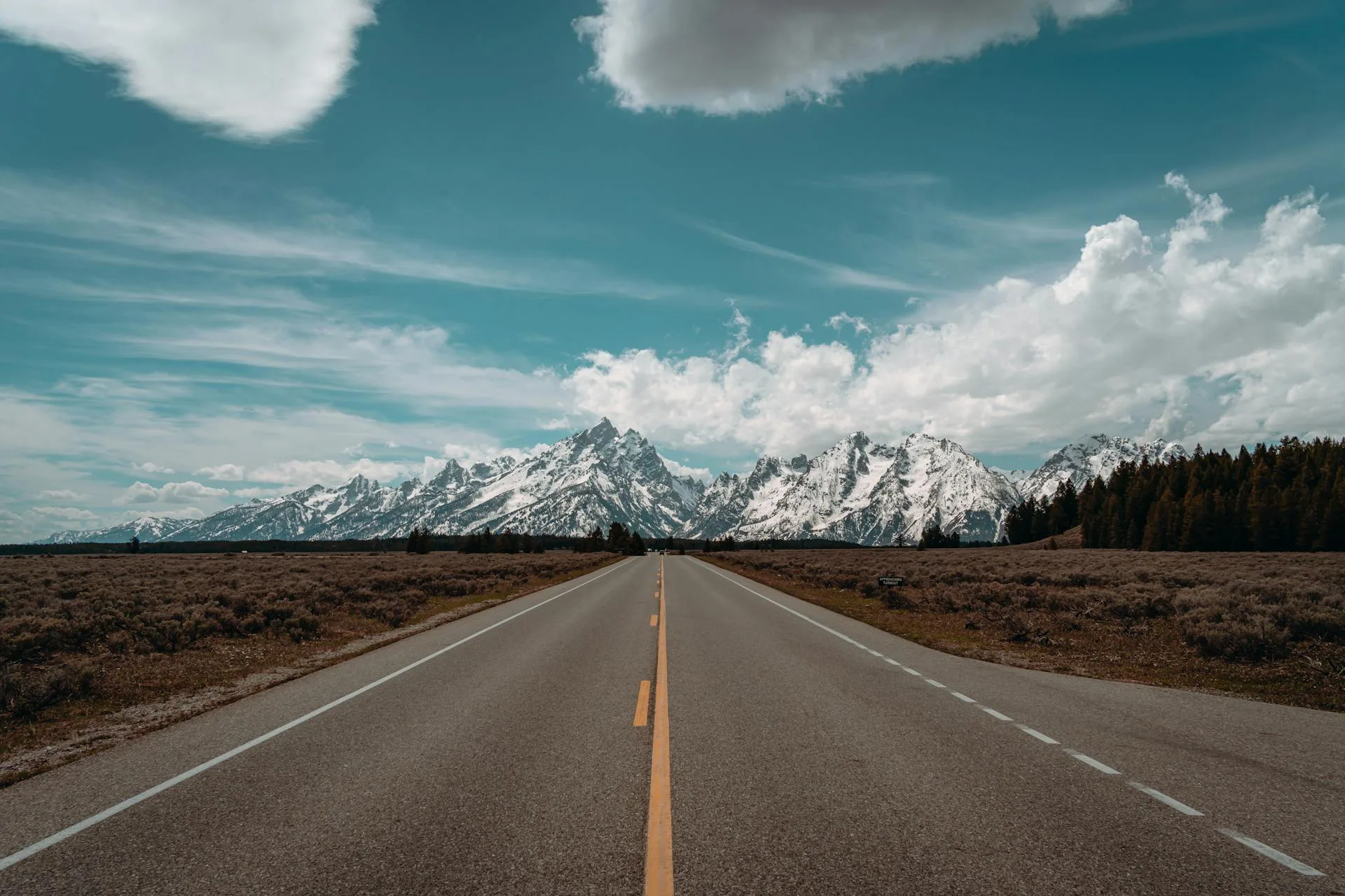 Panoramic view of mountains from a scenic mountain road