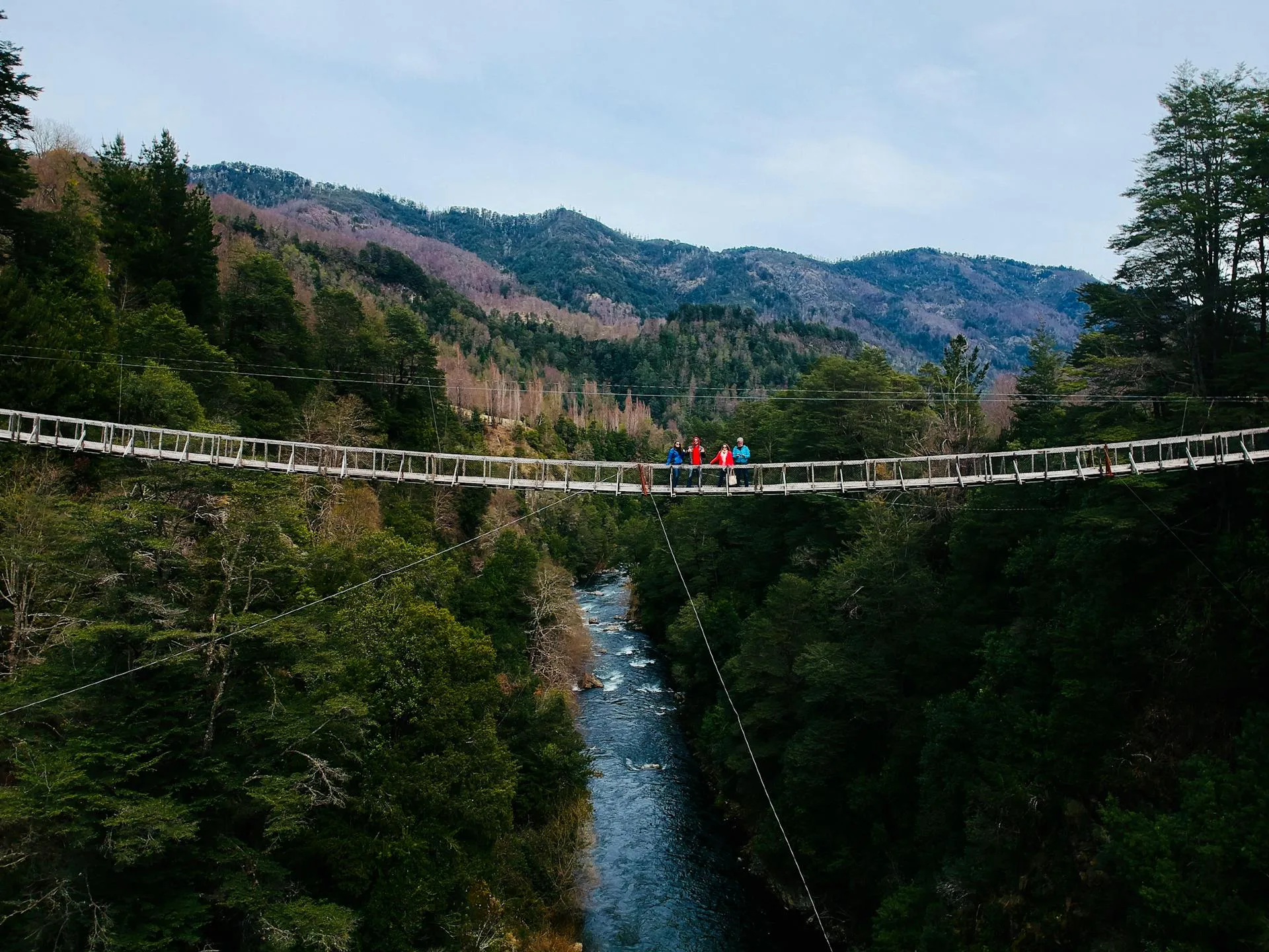 Suspension bridge mountain