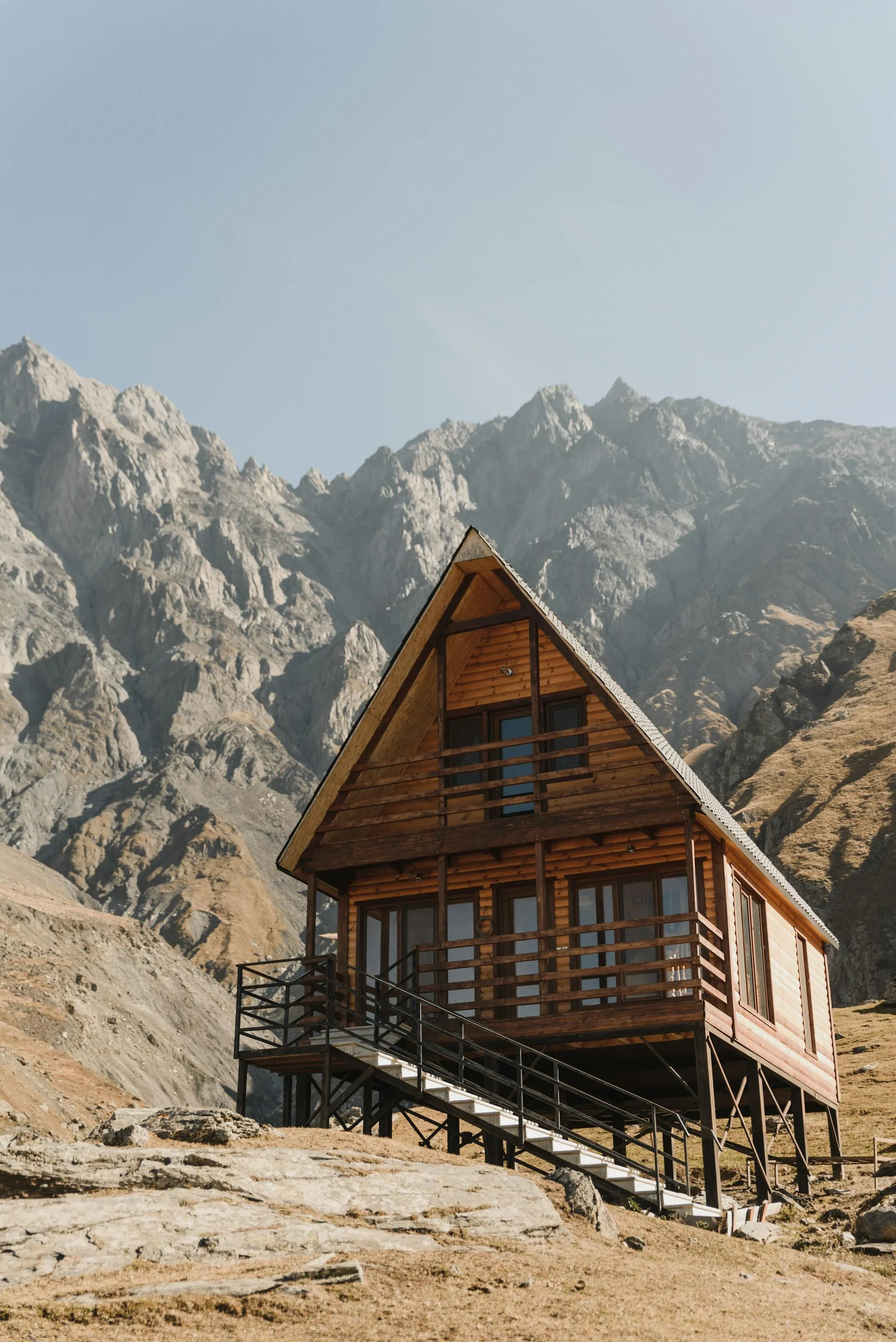 Wooden house mountains