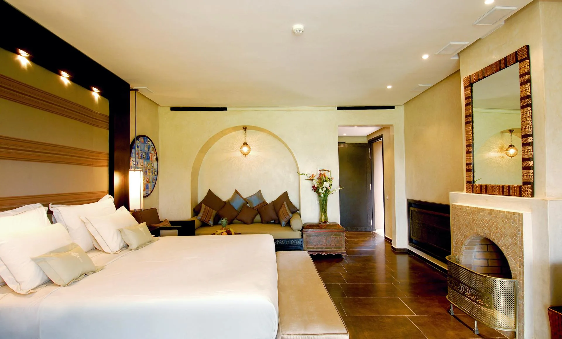 Luxury hotel room with modern interior