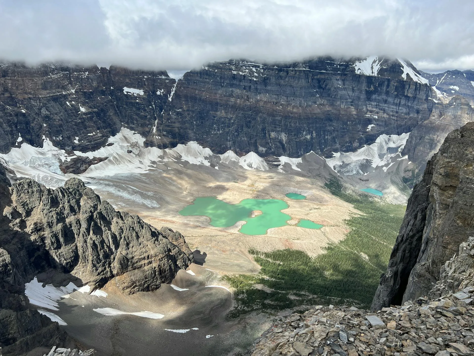 Turquoise lake in mountain valley