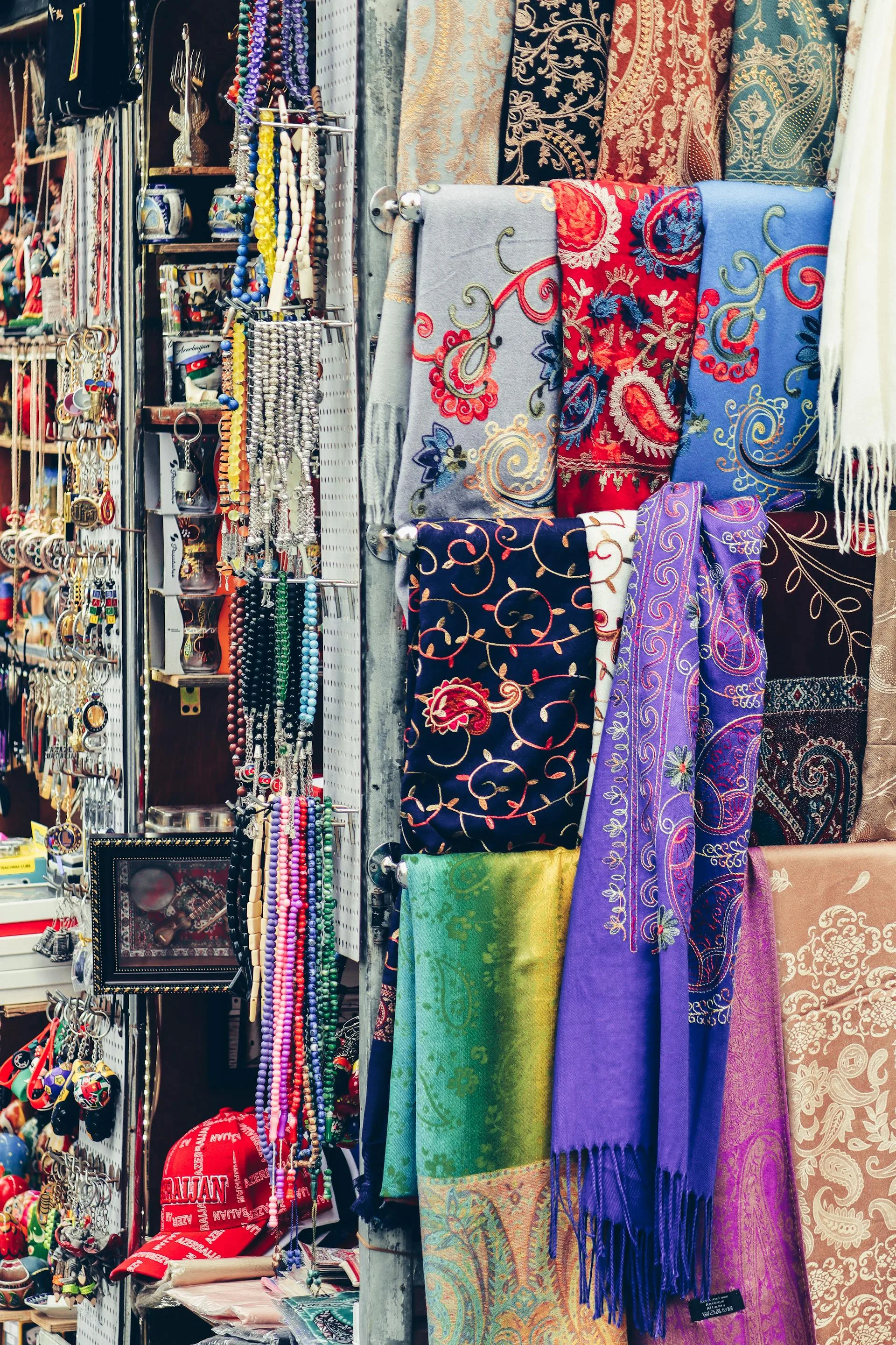 Colorful shawls bazaar